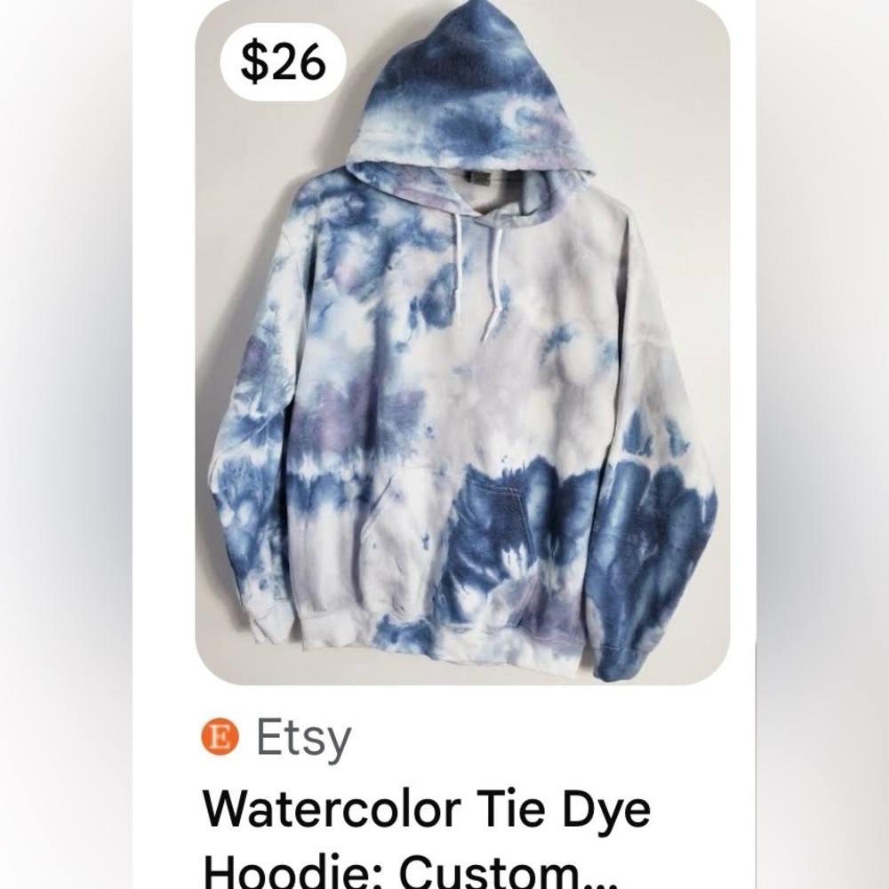 DREAMSICLE 💙 Blue Tie-Dye Pullover Hoodie –Cozy and Comfy Size:S – Cozy & Trendy - Picture 6 of 10